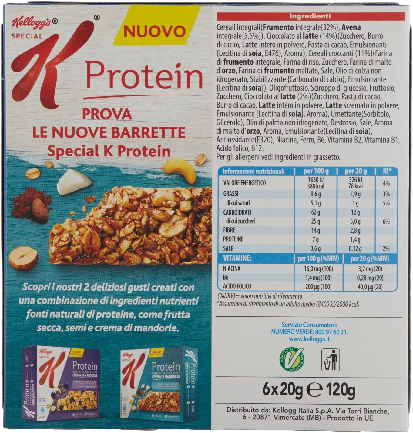 Kellogg's Special K Barrette Cioccolato al Latte - 120 gr