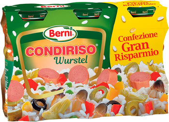 Berni Condiriso Wurstel Conserva Condimento per Riso Freddo e Insalate - 3 Vasetti da 285g
