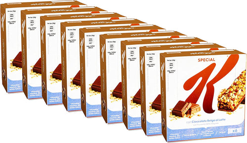 9X Kellogg's Special - Barrette di Cereali con Frumento 100% Integrale al Cioccolato Belga a Latte, 120g [9 Confezioni]