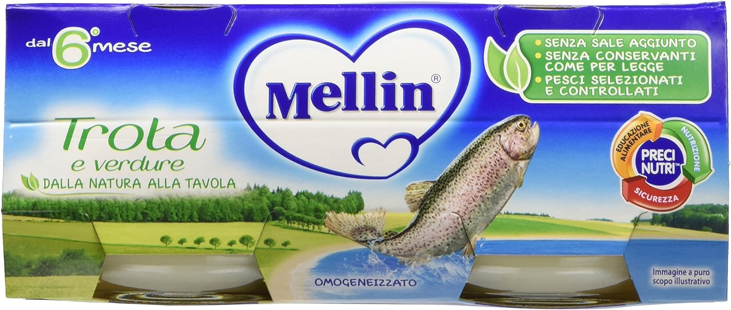 Mellin Omogeneizzato Trota, 24 Vasetti da 80 gr