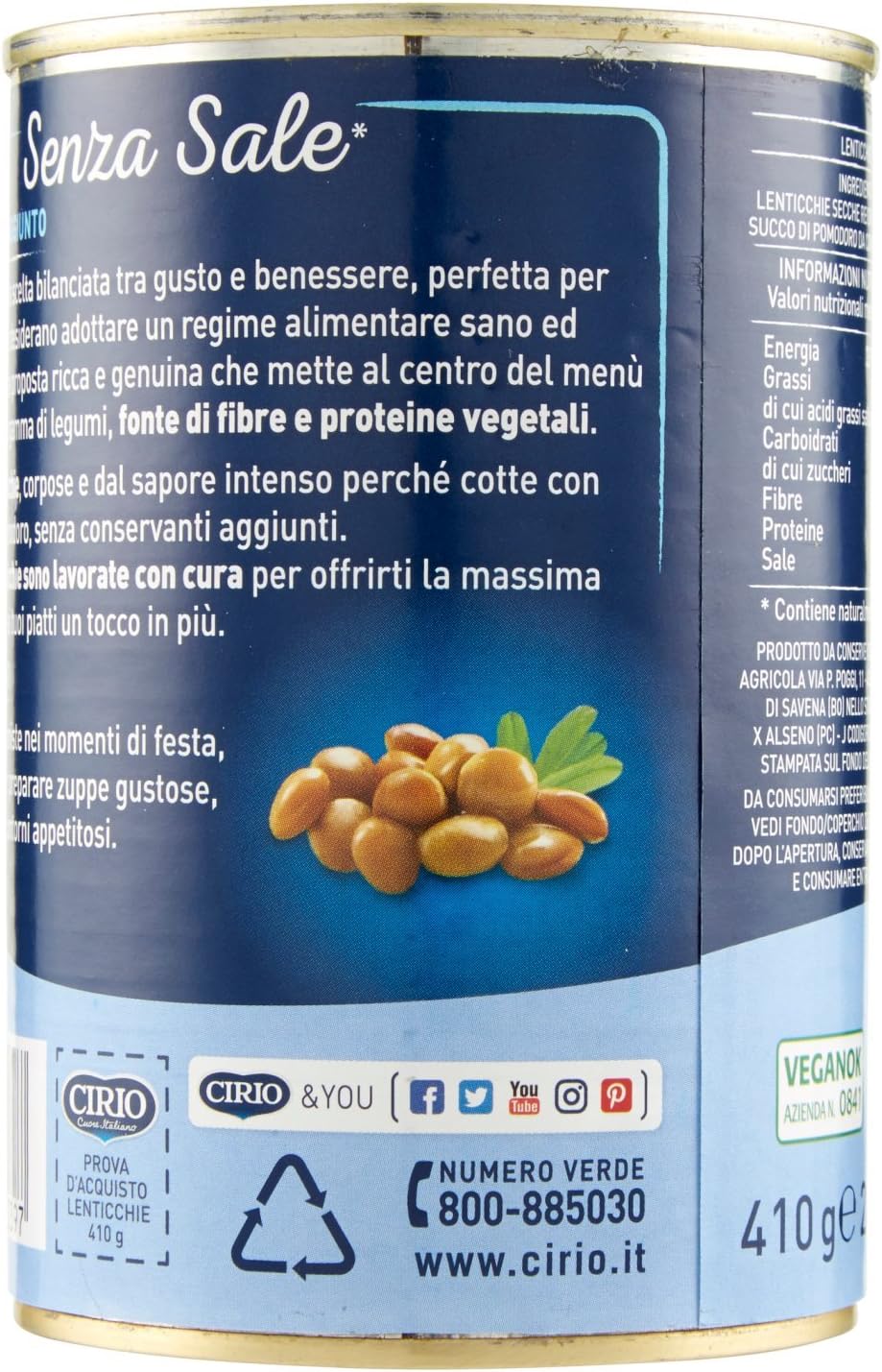 Cirio Lenticchie con un Tocco di Pomodoro, 410g