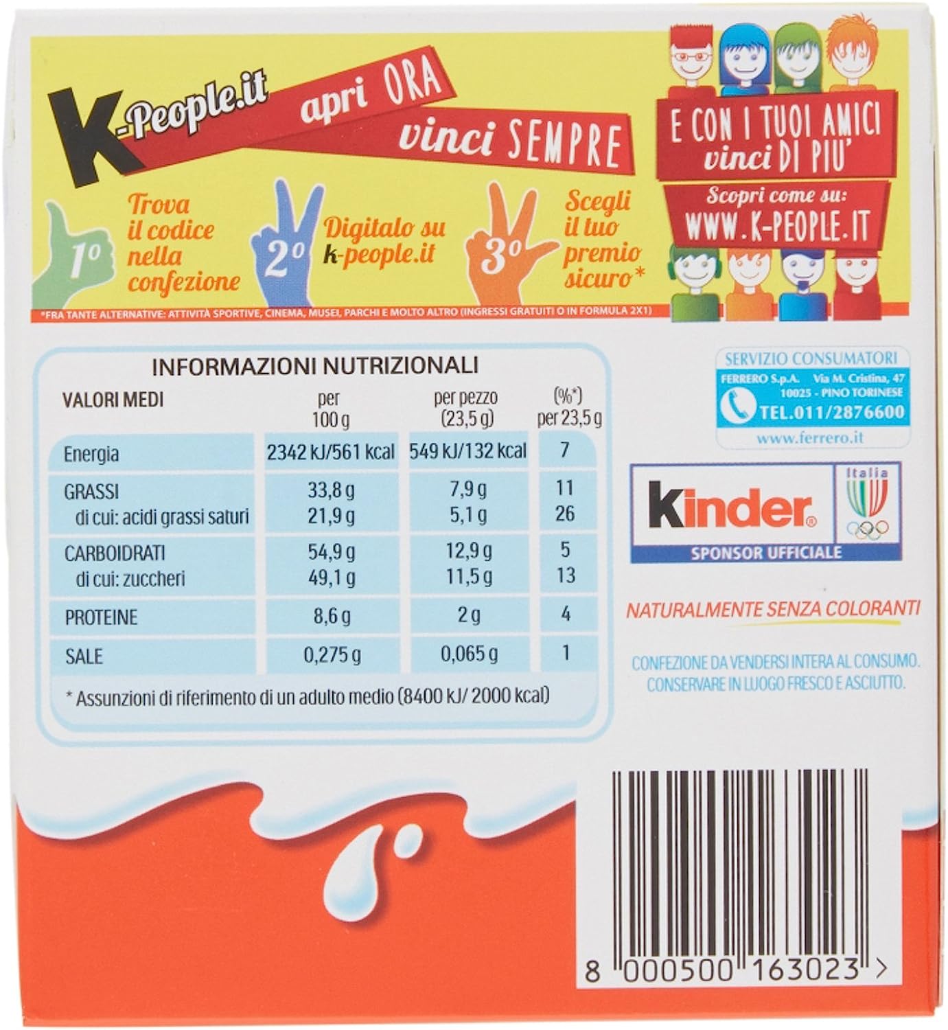 Kinder Cioccolatini con Cereali, Confezione da 10 Pezzi