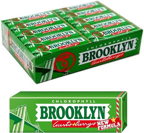 15 PACCHETTI GOMME MASTICARE BROOKLYN CHLOROPHYLL CLOROFILLA VERDE CHEWING GUM