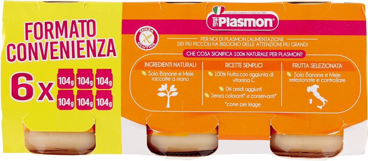 Plasmon Omogeneizzato - Mela Banana 6x104g (4 Confezioni)