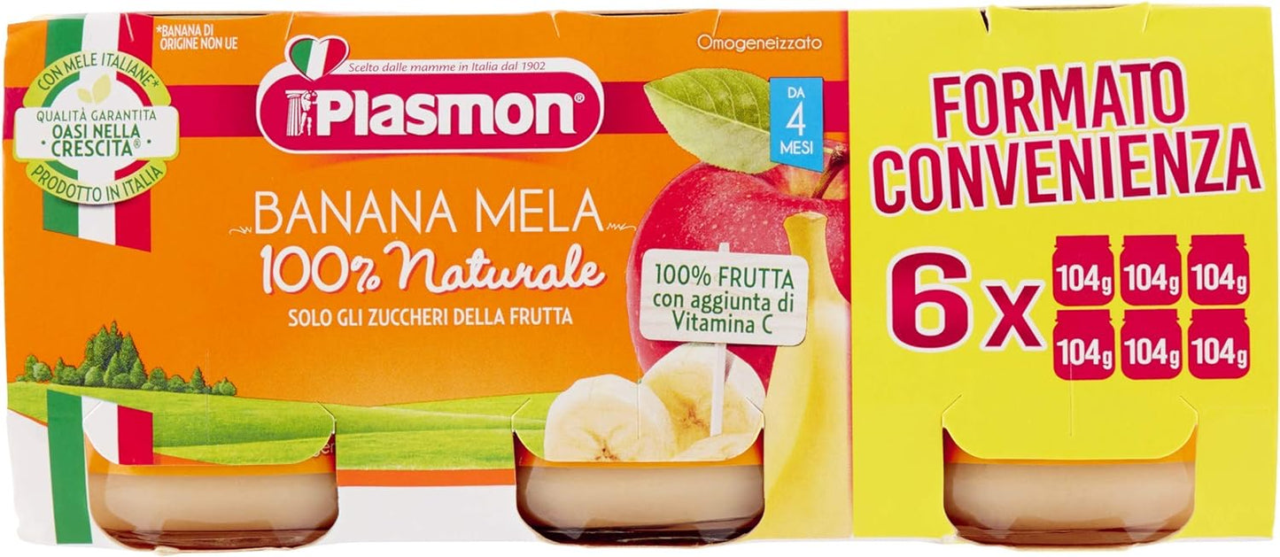 Plasmon Omogeneizzato - Mela Banana 6x104g (4 Confezioni)