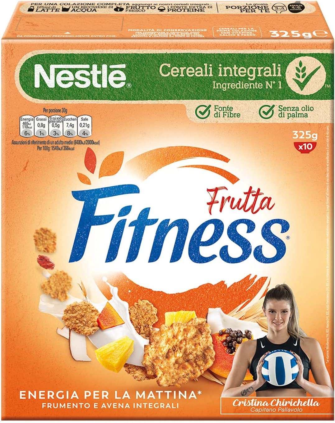 FITNESS FRUTTA Cereali con Frumento e Avena Integrali, con Uvetta, Ananas, Papaya e Cocco 325 g