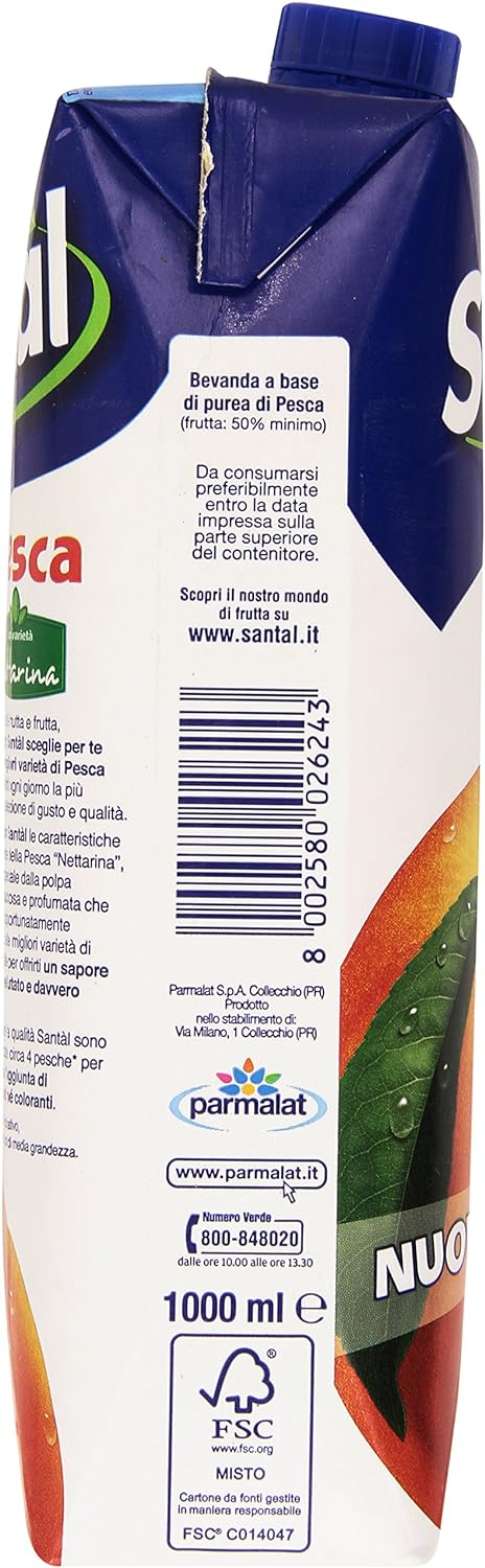 Santal Succo di Pesca con Varietà Nettarina - 1 Litro Litro