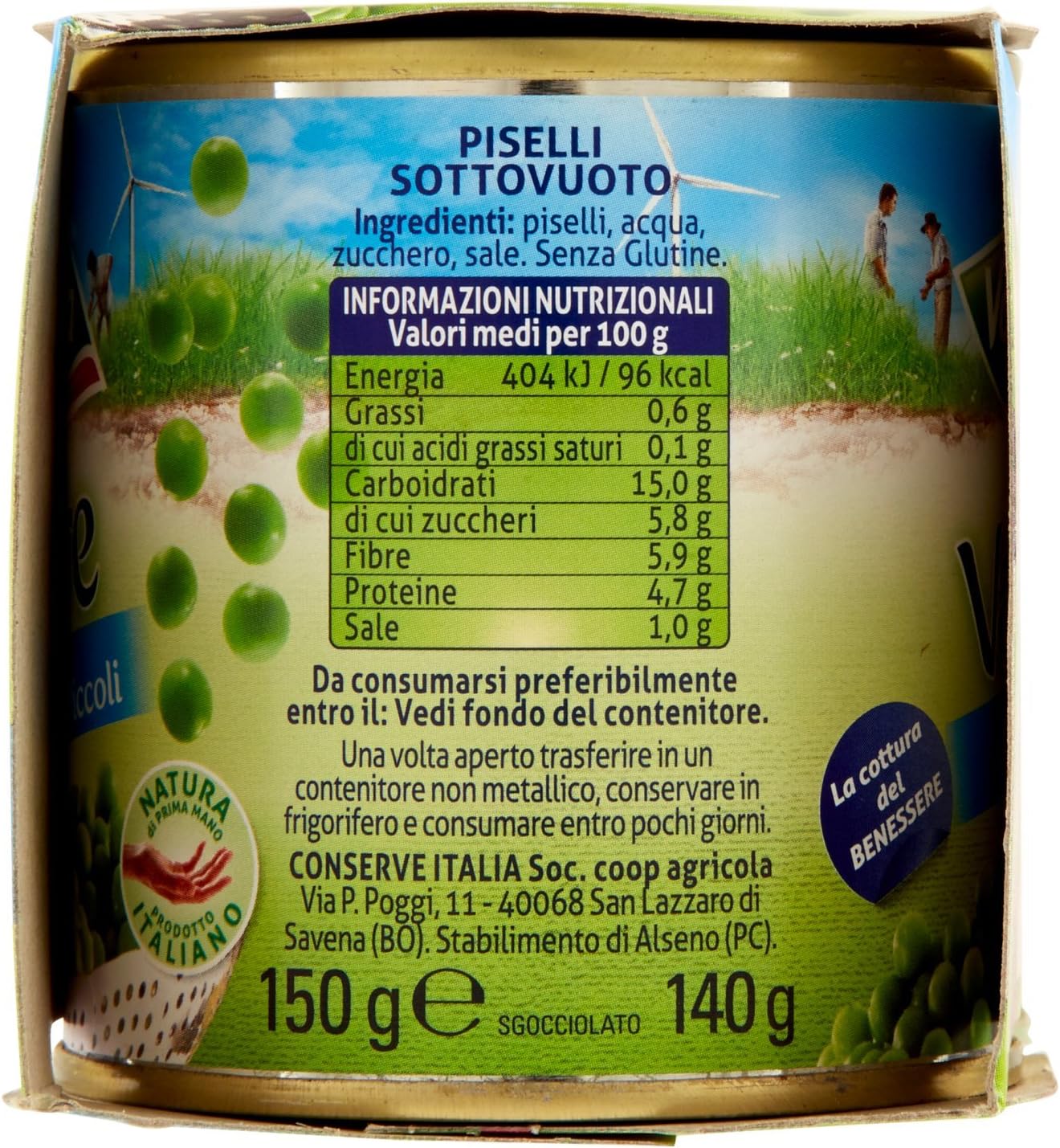 Valfrutta Piselli Piccoli Cotti a Vapore, 3 x 150g