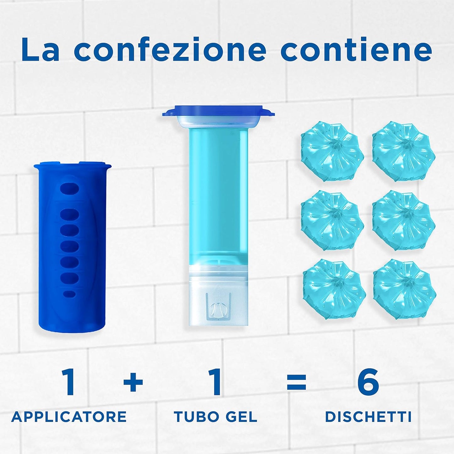 Duck Fresh Discs - Base per Dischi Gel Igienizzanti WC, Profumo Marine - Confezione da 1 Applicatore, 1 Tubo, 6 Dischetti