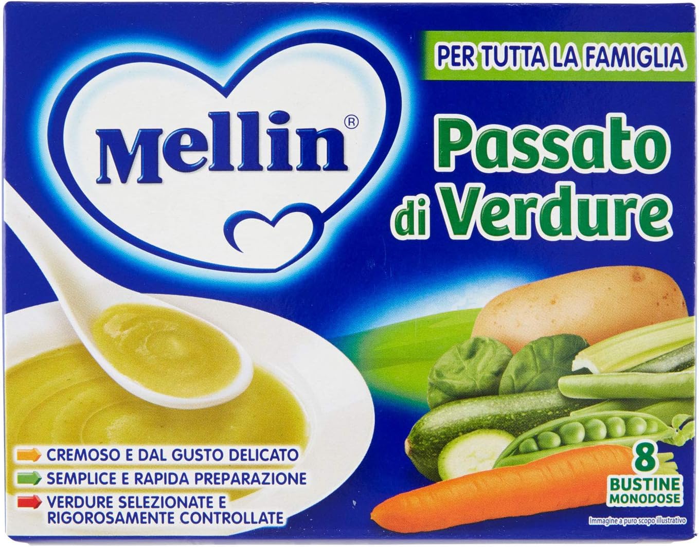 Mellin Passato di verdure 8 bustine monodose 104 g