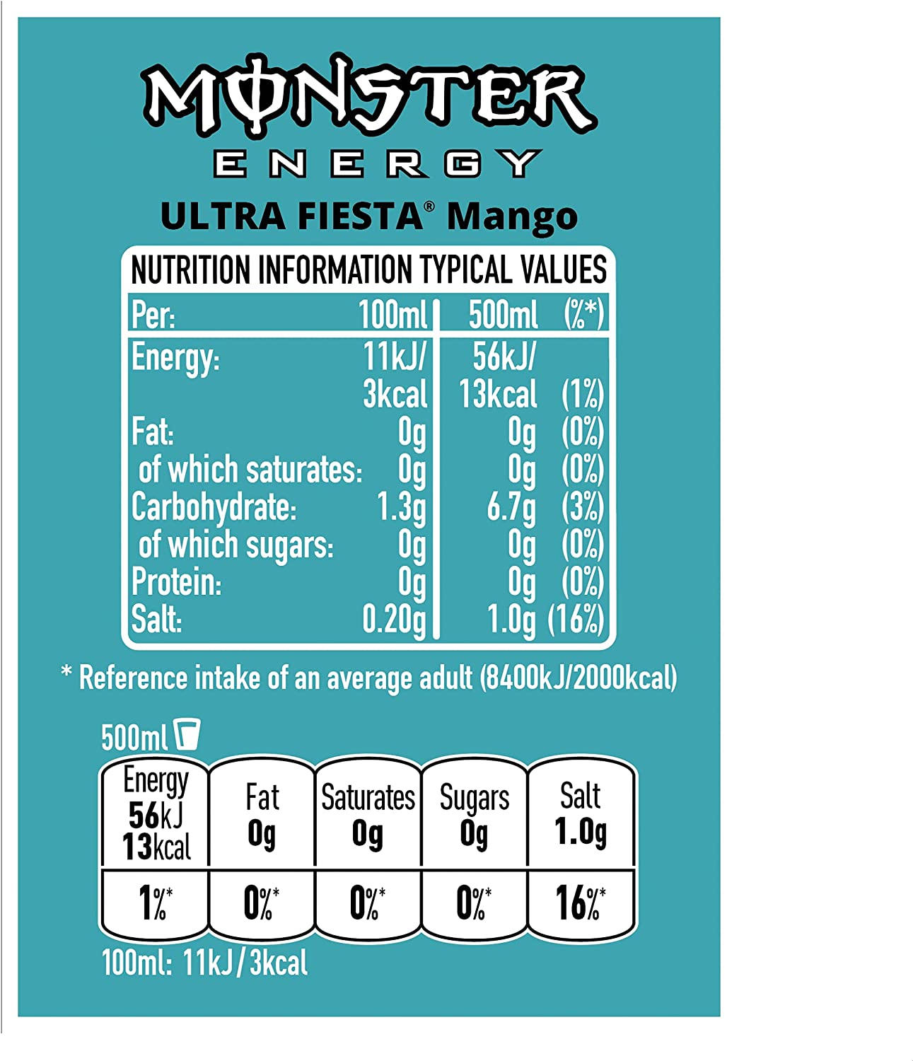 Monster Energy, Ultra Fiesta - 12 lattine da 500 ml