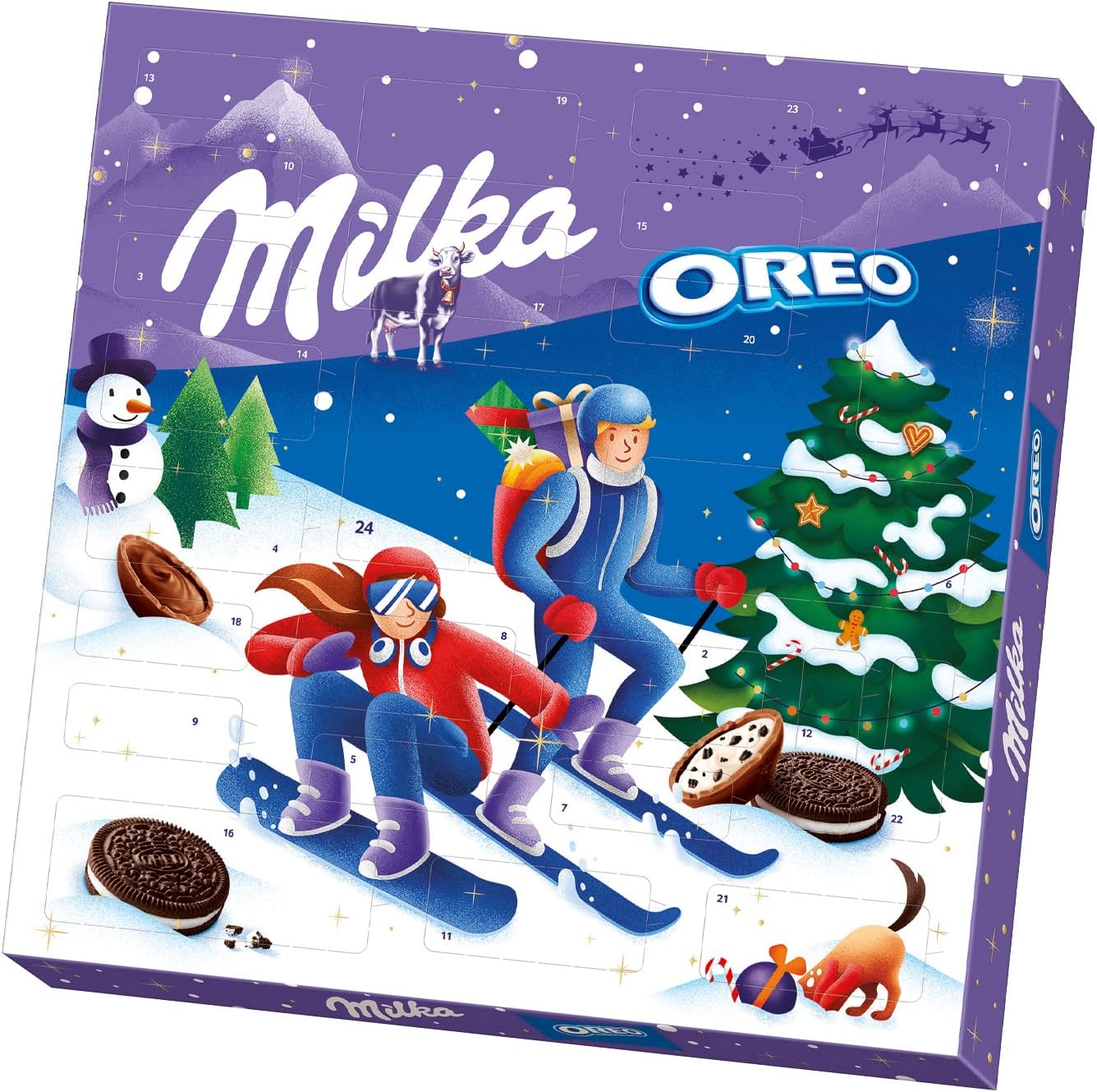 Milka Calendario dell'Avvento OREO 1 x 280 g, calendario con diversi dolci Milka e Oroo