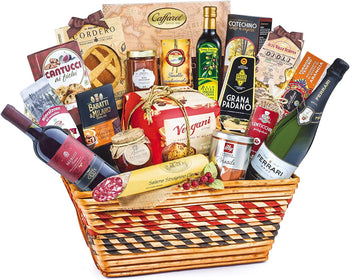 Confezione cesto Natalizio GHIOTTONERIE con 20 specialità, idea Regalo gourmet