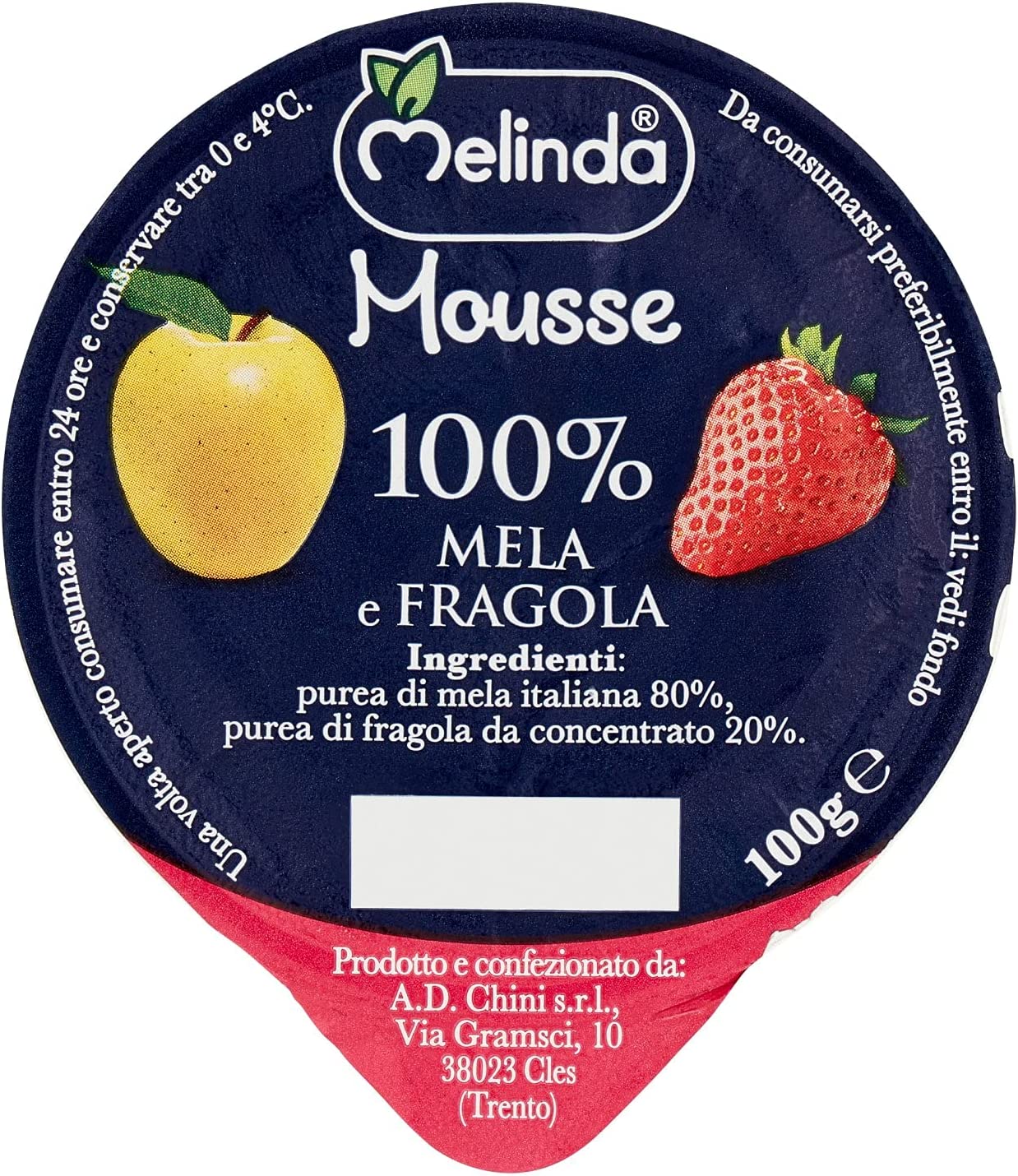 Melinda Mousse di Mele e Fragole - Confezione da 18