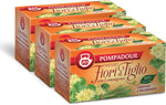 Pompadour, Infuso Fiori di Tiglio con Lemongrass, 60 Filtri ( 3 Confezioni da 20 Filtri), Lenitivo e Rilassante, Ideale per la Sera, 100% Naturale, Senza Lattosio, Glutine e Allergeni, Vegan