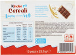 Kinder Cereali, Tavolette di Cioccolato ai Cereali, 10 pezzi da 23.5 Gr