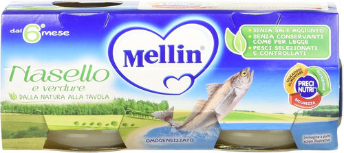 Mellin Omogeneizzato Nasello e Verdure - 24 Vasetti da 80 gr