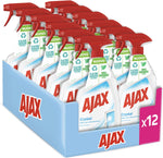Ajax Detersivo Spray Crystal Clean Vetri 12 Flaconi da 750 ml | Detergente Vetro Spray Con Ammoniaca I 100% Anti-Alone | Per Vetri, Specchi e Superfici Brillanti