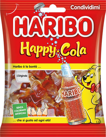 Haribo Happy Cola, Caramelle Gommose, Gusto Cola, Ideali Per Feste E Dolci Momenti Di Relax - 175gr