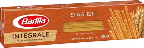 Barilla Pasta Spaghetti Integrali, Pasta Lunga di Semola Integrale di Grano Duro - 500 gr