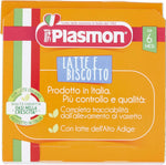 Plasmon Omogeneizzato La Merenda dei Bambini Latte e Biscotto con materie prime selezionate, Ricetta golosa preparata con cura, 12 Vaschette x 240gr