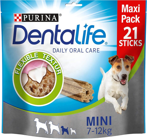 Purina Dentalife - Snack per l'igiene dentale per cani di piccola e grande taglia, riduce la formazione di tartaro
