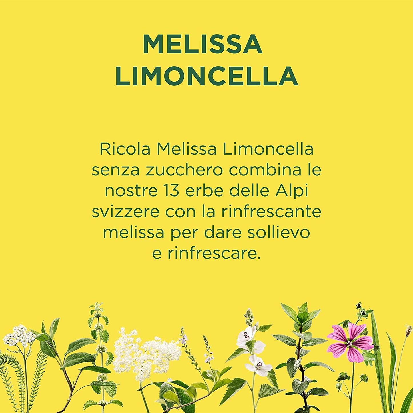 Ricola - Box da 12 Buste di Caramelle Svizzere alle Erbe Ricola Gusto Melissa Limoncella da 70 g, Senza Zucchero con Estratto di Stevia, Senza Glutine e Senza Lattosio