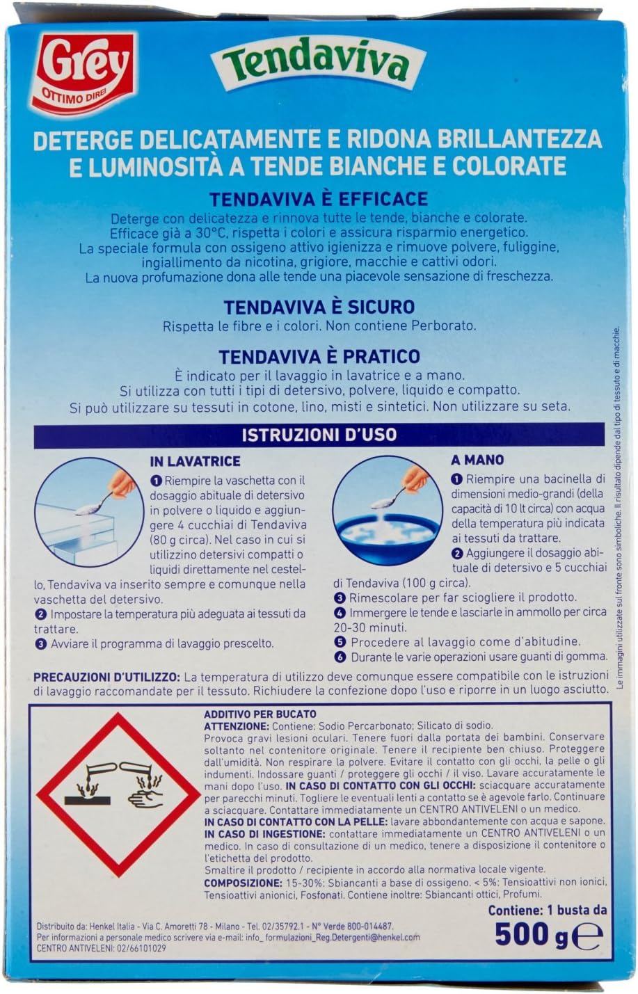 Grey Tendaviva Deterge e Ridona Brillantezza, 500g