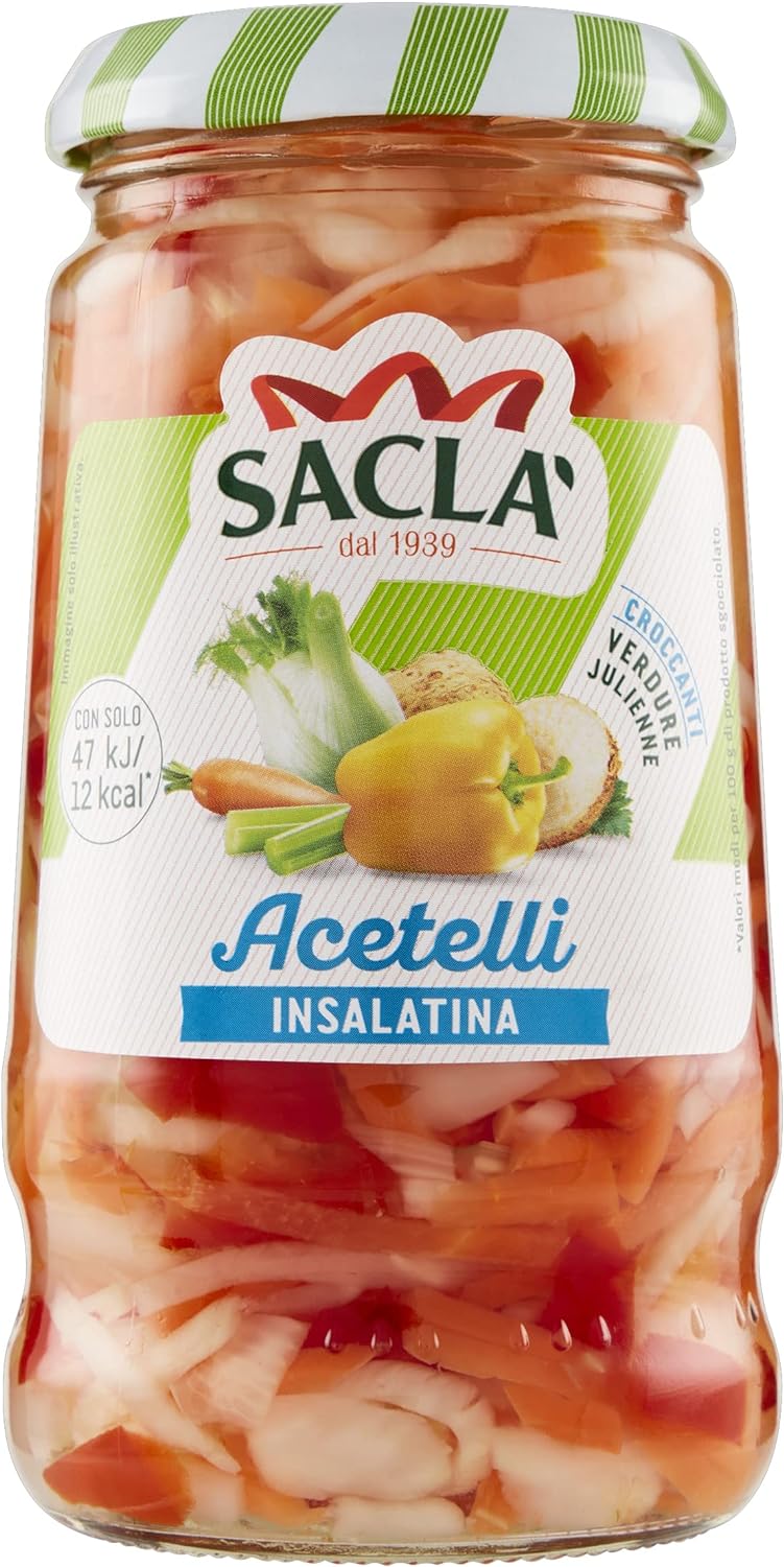 Saclà, Acetelli, Insalatina, Ideale per Aperitivo, Antipasti e Contorni, Vaso Vetro, 290g (150g sgocciolato)