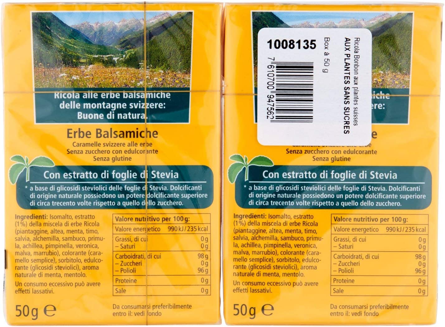 Ricola Caramelle alle Erbe Balsamiche, 2 x 50g