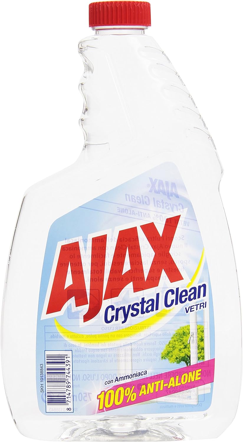 Ajax - Detersivo per Vetri, con Ammoniaca, 100% anti-alone - 750 ml