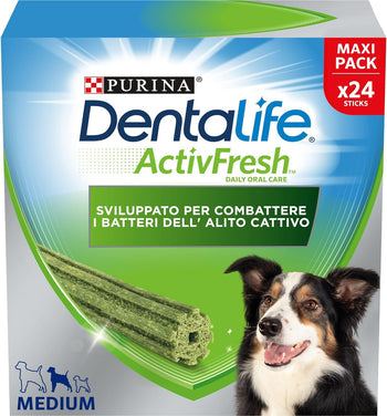 Dentalife ActivFresh Medium Snack per Cani di Media, Pack 24 Stick