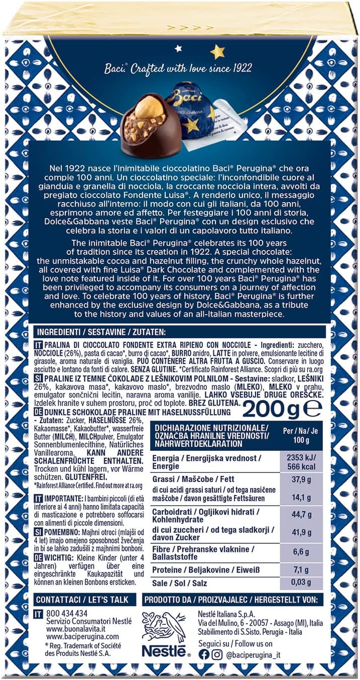 BACI PERUGINA Classico Fondente Luisa Cioccolatini Scatola 200g