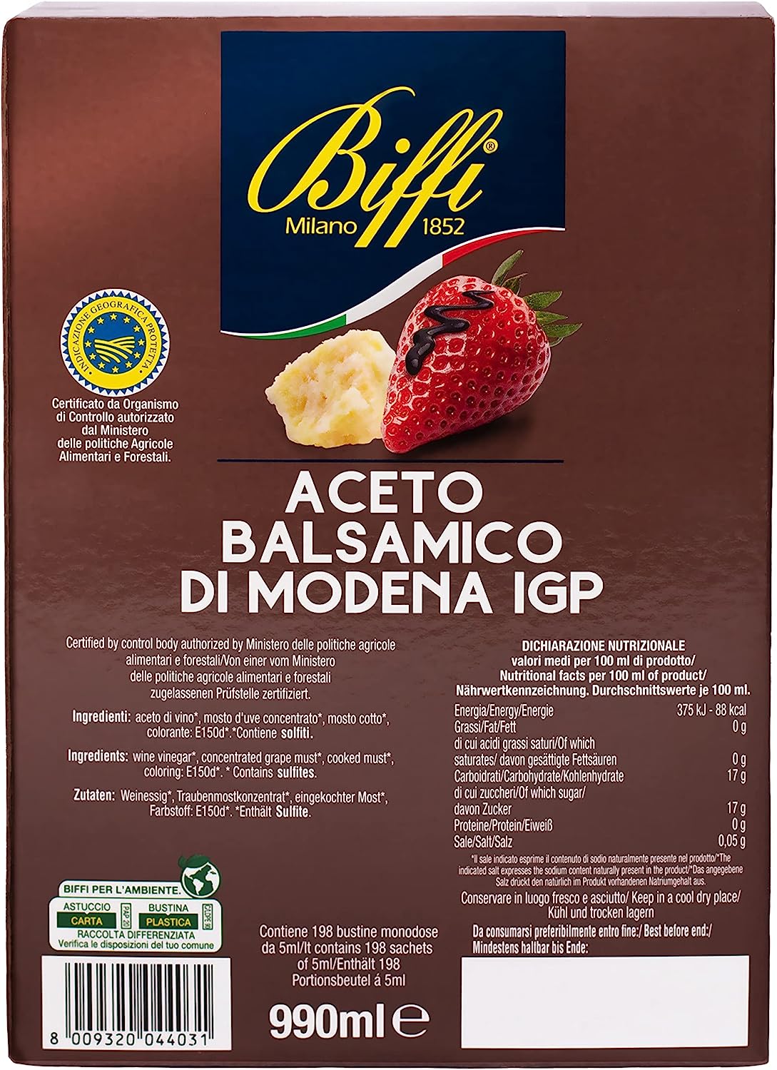 Biffi Aceto Balsamico di Modena IGP monodose 198 bustine monoporzione da 5 ml