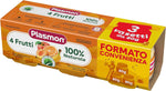 Plasmon Omogeneizzato Frutta 4 frutti 80g 24 Vasetti con Frutta selezionata, 100% naturale, con aggiunta di Vitamina C