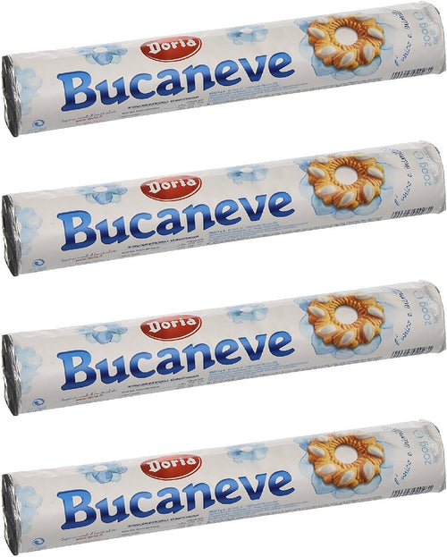 Doria: Biscotti Frolla "Bucaneve" - 200 g Confezione da 4 [ Importazione Italiana]