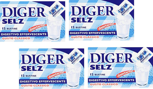 Diger Selz: polvere antiacido effervescente, gusto classico * 48 bustine, 3,5 grammi ciascuno* [Importazione Italiana]