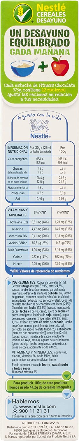 Cereales Nestlé Fitness Chocolate 375 gr