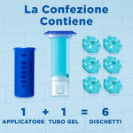 Duck Fresh Discs - Base per Dischi Gel Igienizzanti WC, Profumo Marine - Confezione da 1 Applicatore, 1 Tubo, 6 Dischetti