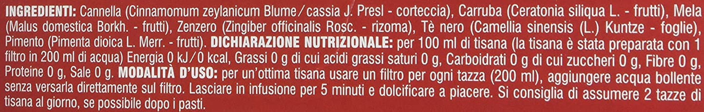 L'Angelica, Tisana Zenzero e Cannella, Infuso Funzionale, Tisana Digestiva e Sgonfiante, Favorisce la Digestione e Sgonfia la Pancia, Gusto Speziato, 100% Naturale, 20 Bustine