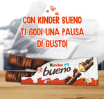 Kinder Bueno, 10 Snack al Cioccolato e Nocciola, un Wafer Ripieno di Crema alle Nocciole Ricoperto di Cioccolato Kinder, 5 Confezioni