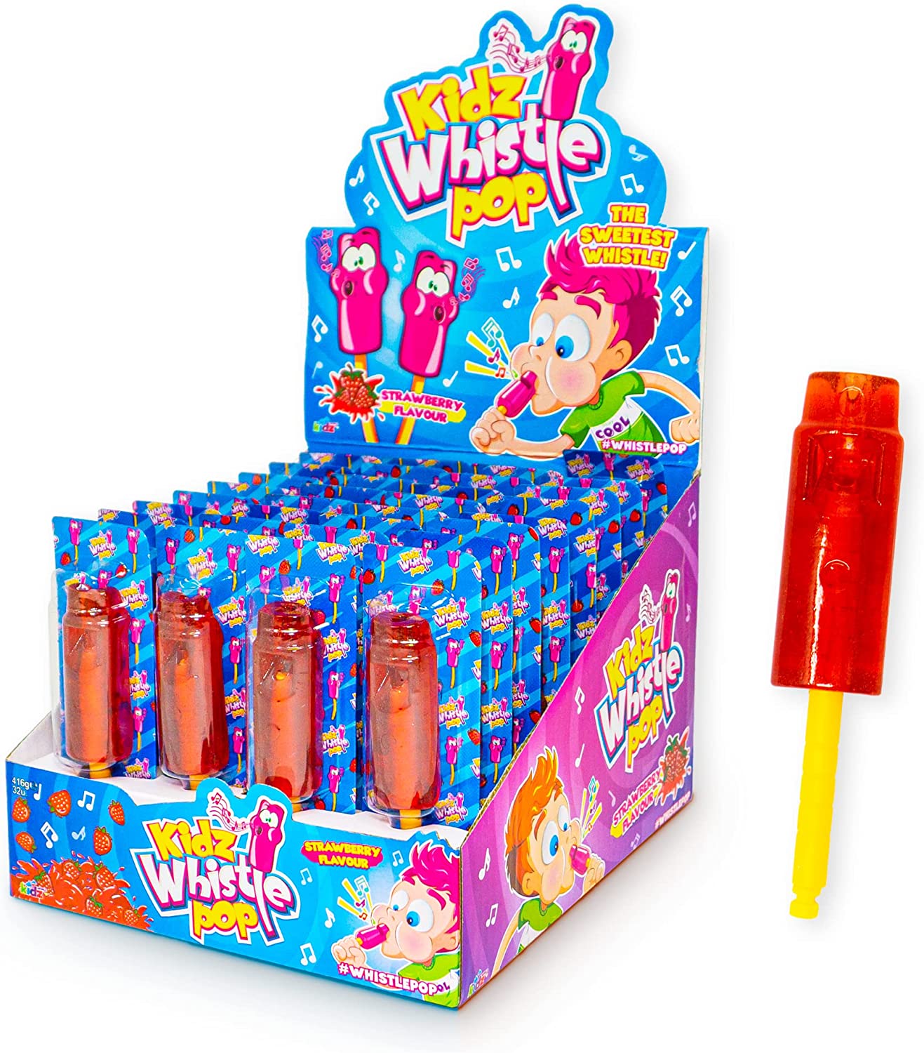 CASA DEL DOLCE Whistle Pop, Incartati Singolarmente, Box da 32 Pezzi, Made in Italy, Senza Glutine, Idee Regalo per Compleanni e Feste