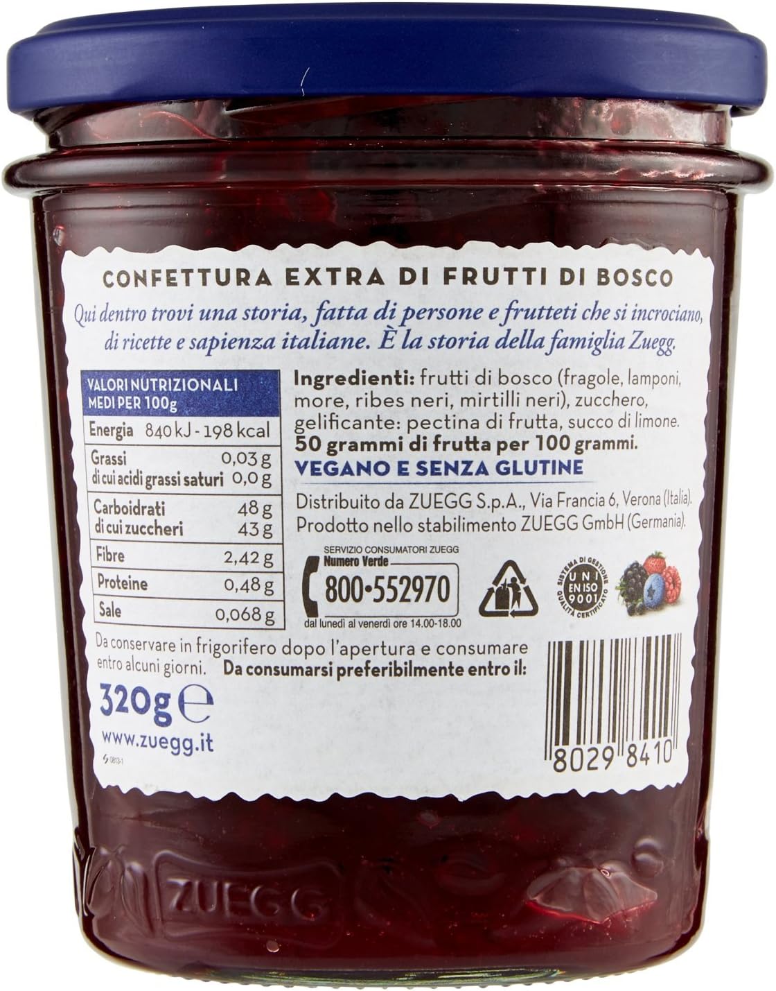 Zuegg Frutti di Bosco Confettura Extra, 320g