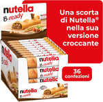 Nutella B-ready - 36 Snack Dolci Monoporzione, Croccante Cialda di Pane con un Cremoso Ripieno di Nutella, Dispenser da 792 gr