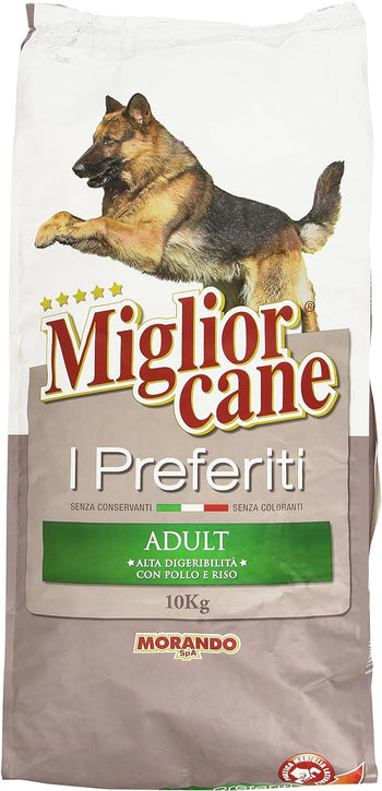 Miglior Cane - I Preferiti, Alimento completo con Pollo e Riso per Cani Adulti - 10000 g