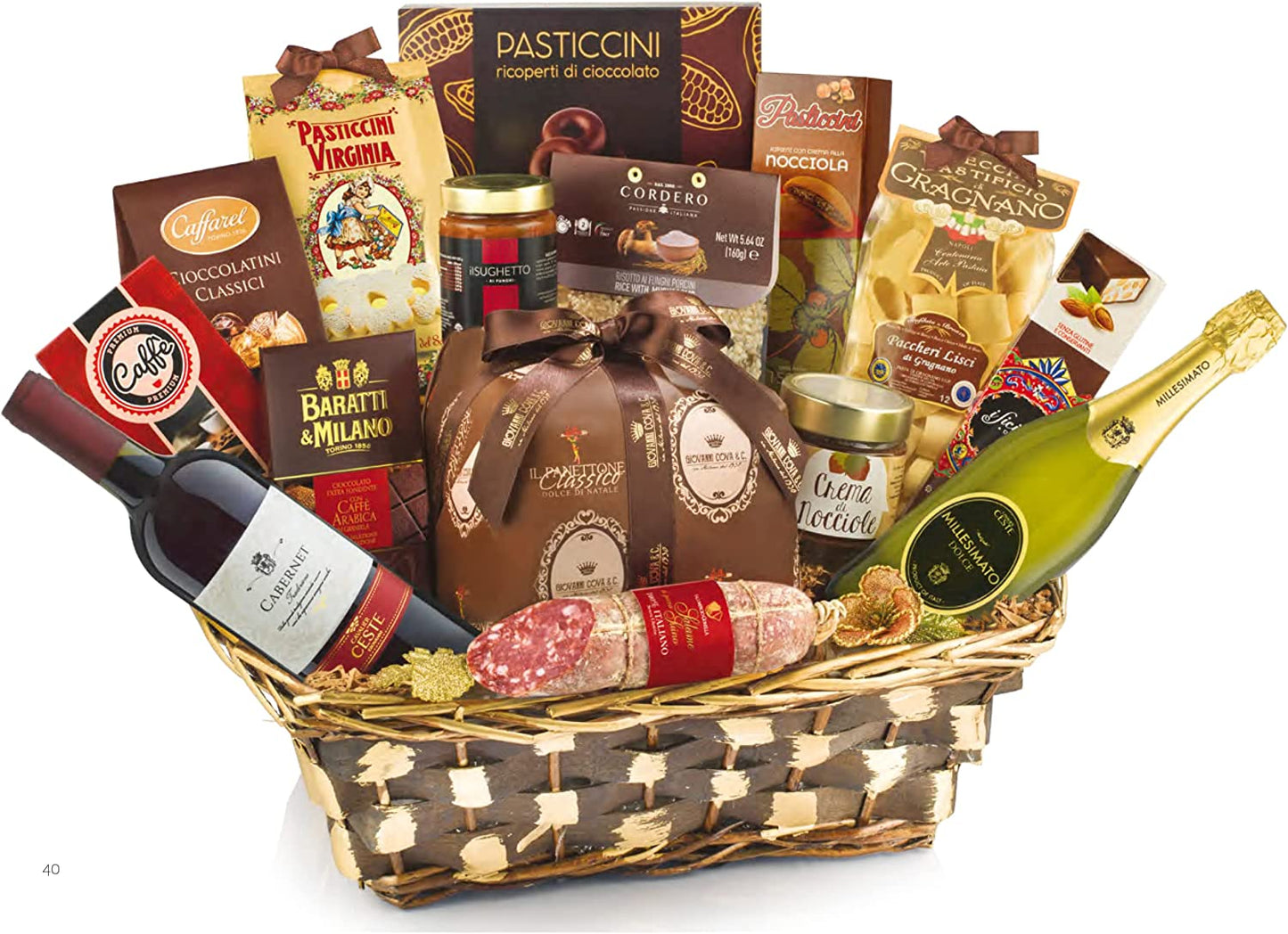 Villa Guelfa Cesto Regalo Natalizi Con Specialitã  Gastronomiche Selezionate - 16 Pezzi