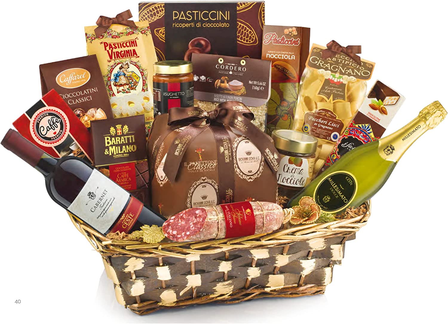 Villa Guelfa Cesto Regalo Natalizi Con Specialitã  Gastronomiche Selezionate - 16 Pezzi