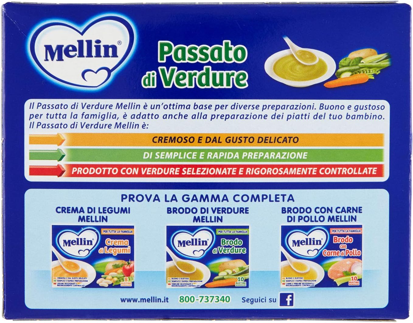 Mellin Passato di verdure 8 bustine monodose 104 g