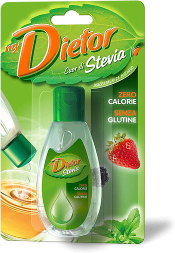 Dietor - MyDietor Cuor di Stevia Dolcificante Naturale Liquido con Estratto di Stevia 0 kcal, Senza Glutine - Blister da 50ml
