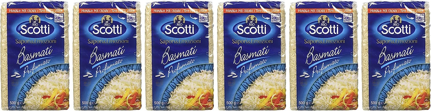 Riso Scotti - Sapori & Emozioni, Basmati Profumato - 6 pezzi da 500 g [3 kg]